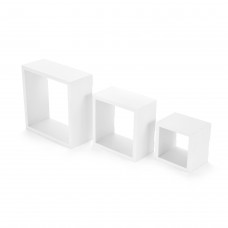 Melannco Set of Three White Nesting Cube Shelves, Hardware Included   553216271